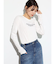 ウォッシュ加工シワクルーネックTEE