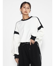 ポンチリブバイカラープルオーバー