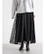 フロッキードットメッシュフレアスカート