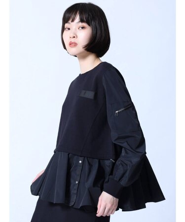 サイドボタンフレアヘムカットソー