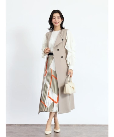 アシンメトリーラペルジレワンピース