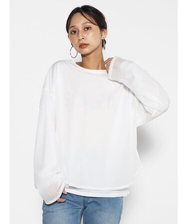シアーレイヤードロゴTシャツ