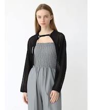 透かし編みニットボレロ