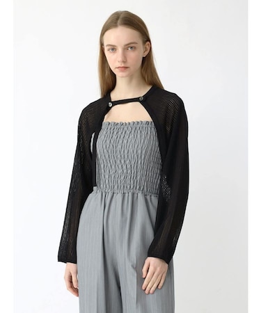 透かし編みニットボレロ