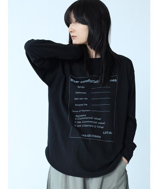 タグプリントロングＴシャツ