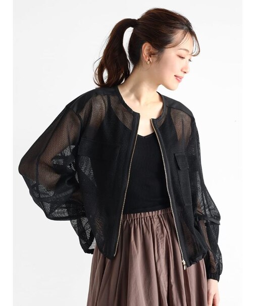 メッシュキリカエジップブルゾン