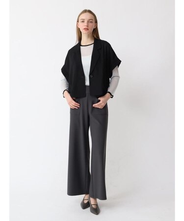 配色シアートップス