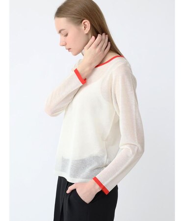 配色シアートップス