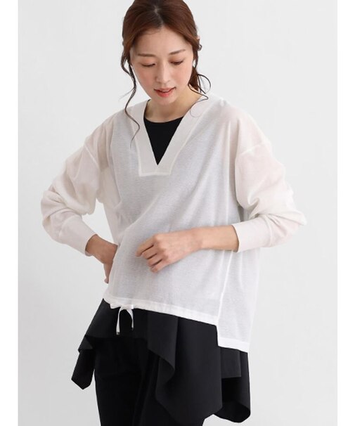 Vネックライトプルオーバー