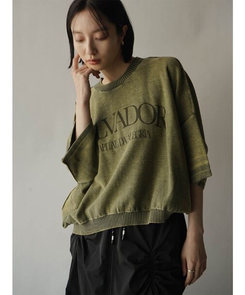 ケミカルウォッシュロゴプルオーバー