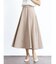 リネンライクウエストリブフレアスカート
