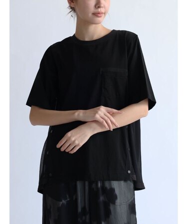 バックシフォンデザインカットソー