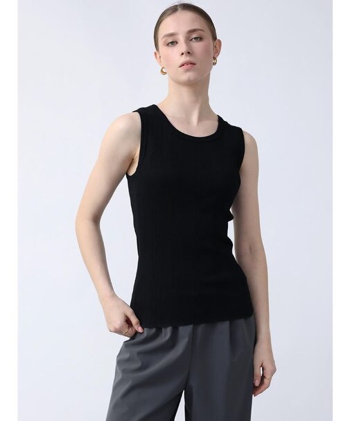 シルクタッチ丸胴ランダムリブタンクトップ