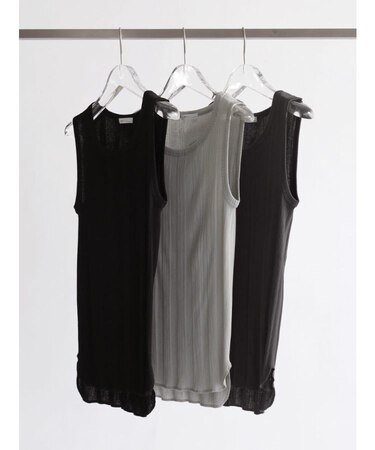 シルクタッチ丸胴ランダムリブタンクトップ