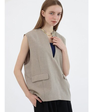 アサミキーネックカットベスト