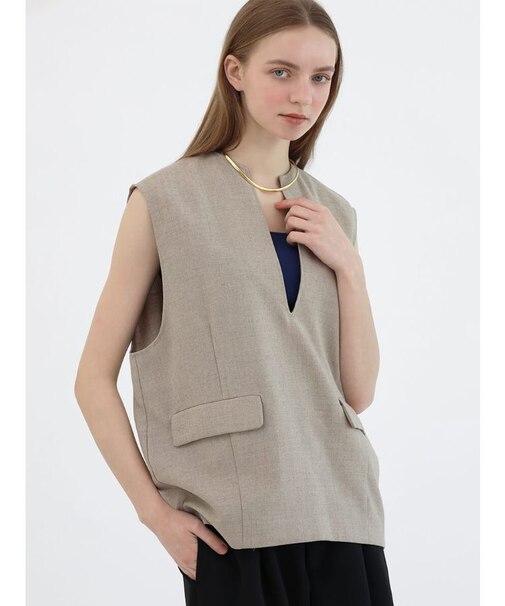 アサミキーネックカットベスト