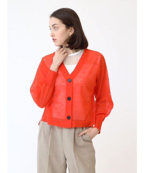 シアーVネックカーディガン