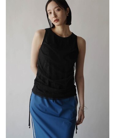 サイドギャザーチュールドッキングトップス