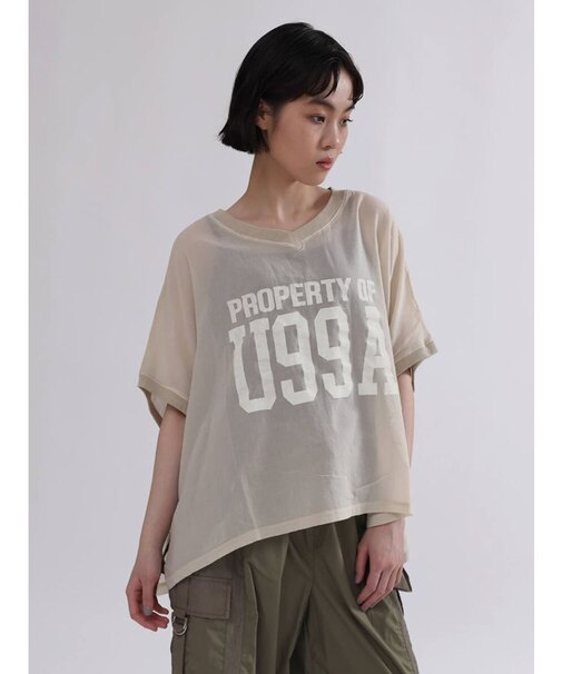 シアーコットンVネックカットソー