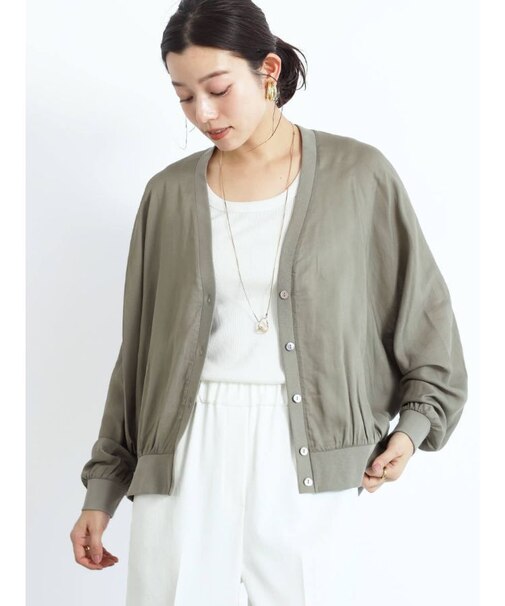 Vネックシャツカーディガン