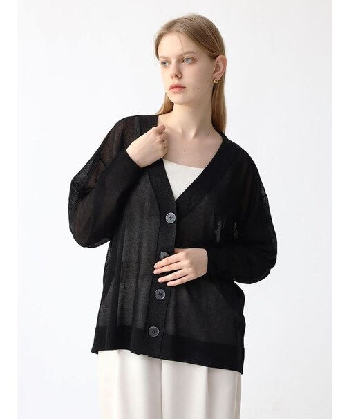 ラメミックスシアーカーディガン
