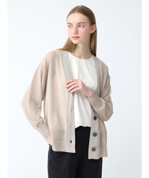 ラメミックスシアーカーディガン