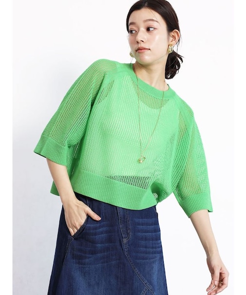 メッシュニットプルオーバー