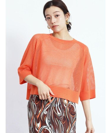 メッシュニットプルオーバー