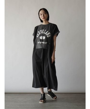 異素材ドッキングロゴ2wayワンピース