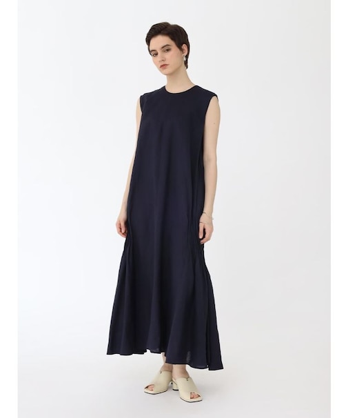サイドピンタックロングワンピース