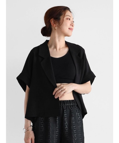 リネンライクハーフスリーブジャケット