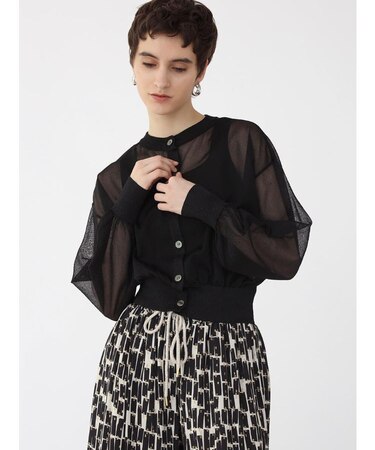 ラメニットシアーカーディガン