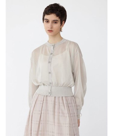 ラメニットシアーカーディガン