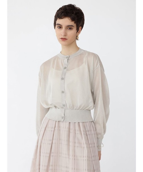 ラメニットシアーカーディガン