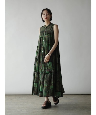 エスニックプリントノースリーブワンピース