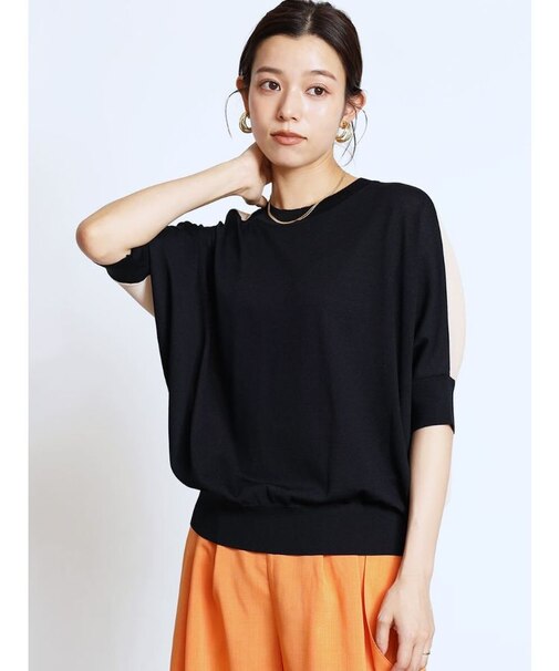 ハイゲージドルマンバイカラーニット