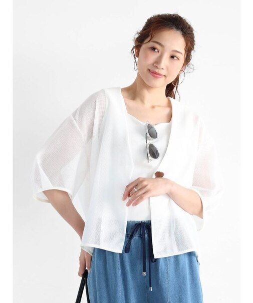 パフスリーブメッシュジャケット