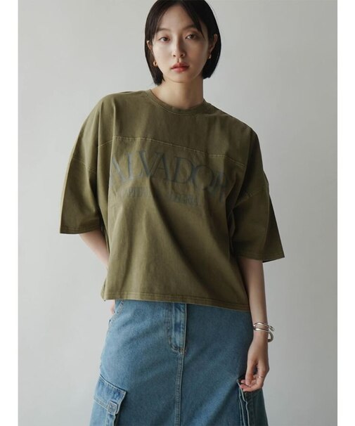 ケミカルウォッシュドルマンロゴTシャツ