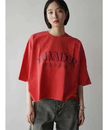 ケミカルウォッシュドルマンロゴTシャツ