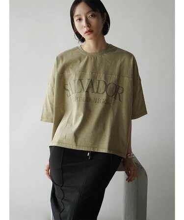 ケミカルウォッシュドルマンロゴTシャツ