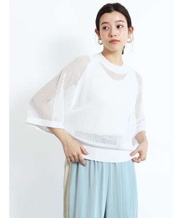 メッシュニットプルオーバー