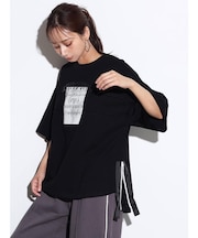 エンボス箔ロゴサイドジップTEE