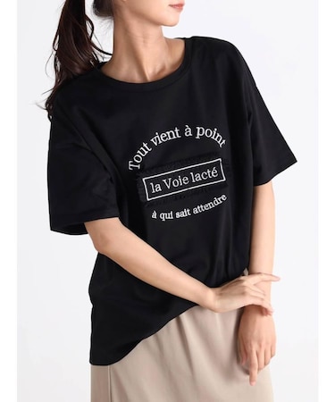 ツイードロゴ刺繍半袖Ｔシャツ