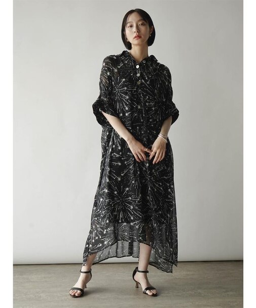 和モダンペイントシアーワンピース