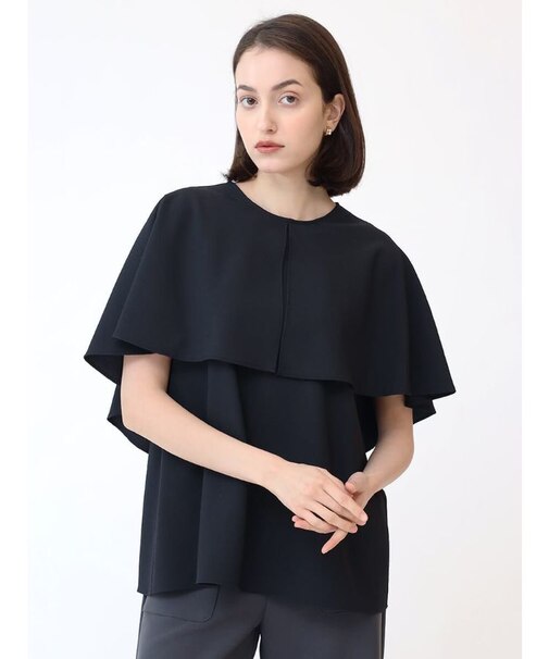 ケープカラーサッカーブラウス