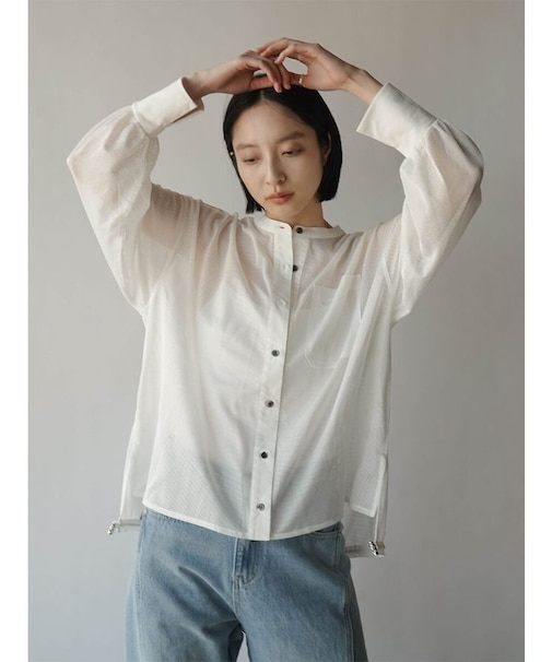 メッシュクルーネックシャツ