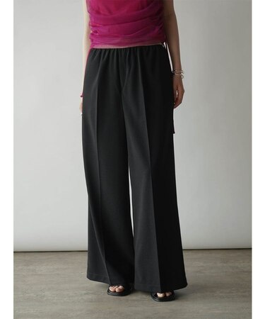 ウエストラインデザインワイドパンツ