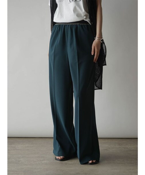 ウエストラインデザインワイドパンツ