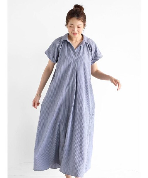 サッカーストライプスキッパーワンピース