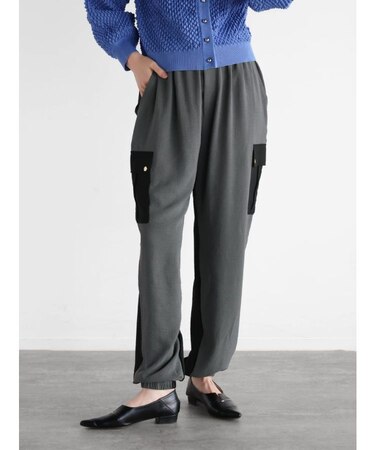 バイカラーデザインカーゴパンツ